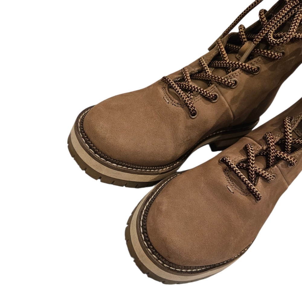 TOMS Frankie Boot Lace-up Sz.7.5 Tan Leather - Picture 10 of 16